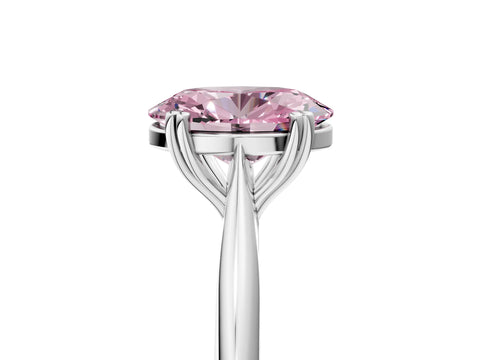White gold Fancy Pink Oval Cut Solitaire Diamond Ring with Six-Prong Setting and Classic Band_5