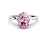 White gold Fancy Pink Oval Cut Solitaire Diamond Ring with Six-Prong Setting and Classic Band_68