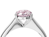 White gold Fancy Pink Oval Cut Solitaire Diamond Ring with Six-Prong Setting and Classic Band_72