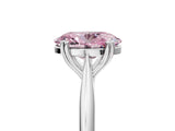 White gold Fancy Pink Oval Cut Solitaire Diamond Ring with Six-Prong Setting and Classic Band_73