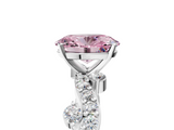 White gold Fancy Pink Oval  Cut Solitaire Diamond Twisted Band with Pave Setting_63