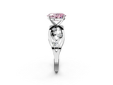 White gold Fancy Pink Oval  Cut Solitaire Diamond with Side Stones on Criss-Cross Band and Four-Prong Setting_5