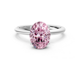 White gold Fancy Pink Oval  Cut Solitaire Engagement Ring with Four-Prong Setting and Classic Band_20
