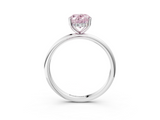White gold Fancy Pink Oval  Cut Solitaire Engagement Ring with Four-Prong Setting and Classic Band_23