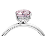 White gold Fancy Pink Oval  Cut Solitaire Engagement Ring with Four-Prong Setting and Classic Band_24