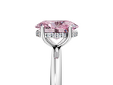 White gold Fancy Pink Oval  Cut Solitaire Engagement Ring with Four-Prong Setting and Classic Band_25