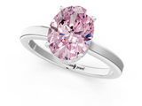 White gold Fancy Pink Oval  Cut Solitaire Engagement Ring with Four-Prong Setting on a Classic Band_20