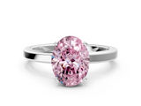 White gold Fancy Pink Oval  Cut Solitaire Engagement Ring with Four-Prong Setting on a Classic Band_20
