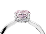White gold Fancy Pink Oval  Cut Solitaire Engagement Ring with Four-Prong Setting on a Classic Band_24