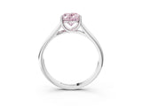 White gold Fancy Pink Oval Cut Solitaire Engagement Ring with Tapered Band and Four-Prong Setting_30