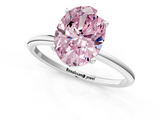 White gold Fancy Pink Oval  Cut Solitaire Engagement Ring with Thin Band and Four-Prong Setting_4
