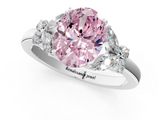 White gold Fancy Pink Oval  Cut Solitaire Floral Diamond Ring with Four-Prong Setting_38
