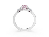 White gold Fancy Pink Oval  Cut Solitaire Floral Diamond Ring with Four-Prong Setting_39
