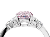 White gold Fancy Pink Oval  Cut Solitaire Floral Diamond Ring with Four-Prong Setting_40