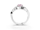 White gold Fancy Pink Oval Cut Solitaire Intertwined Band Prong Setting Ring_3