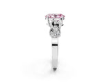 White gold Fancy Pink Oval Cut Solitaire Milgrain Leaf Band with Prong Setting_14