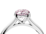 White gold Fancy Pink Oval  Cut Solitaire Ring with Cathedral Band and Four-Prong Setting_54