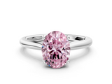 White gold Fancy Pink Oval  Cut Solitaire Ring with Cathedral Band and Four-Prong Setting_55