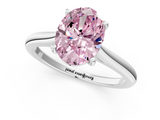 White gold Fancy Pink Oval  Cut Solitaire Ring with Cathedral Band and Four-Prong Setting_56