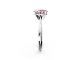 White gold Fancy Pink Oval  Cut Solitaire Ring with Four-Prong Setting on a Classic Band_60