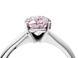White gold Fancy Pink Oval  Cut Solitaire Ring with Four-Prong Setting on a Classic Band_62