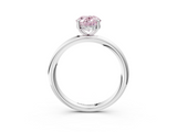 White gold Fancy Pink Oval  Cut Solitaire Ring with Thin Band and Four-Prong Setting_19