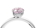 White gold Fancy Pink Oval  Cut Solitaire Ring with Thin Band and Four-Prong Setting_20