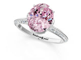 White gold Fancy Pink Oval Cut Solitaire Split Shank Pave Diamond Engagement Ring with Four-Prong Setting_1