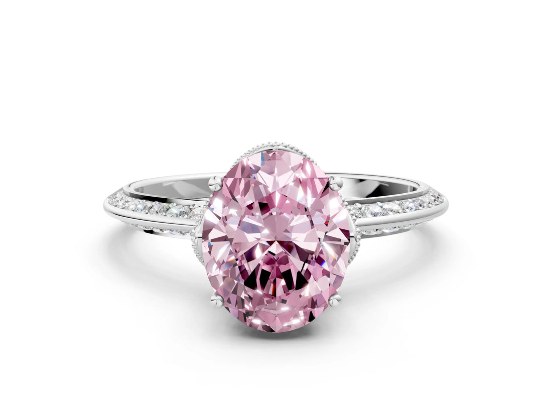 White gold Fancy Pink Oval Cut Solitaire Split Shank Pave Diamond Engagement Ring with Four-Prong Setting_24