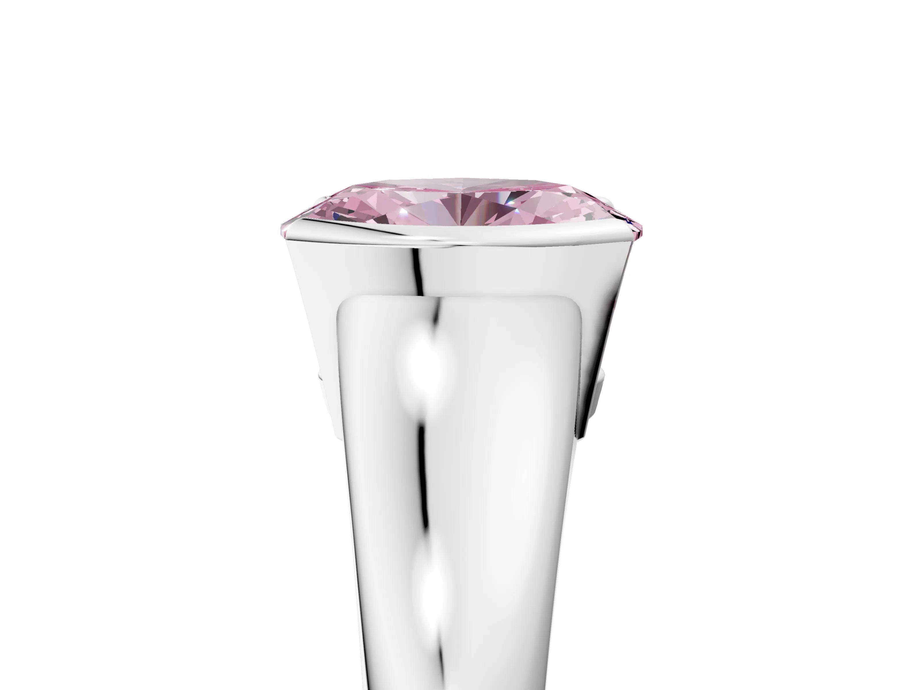 White gold Fancy Pink Oval Cut Solitaire Tension Set Diamond Ring with Split Shank Band_40