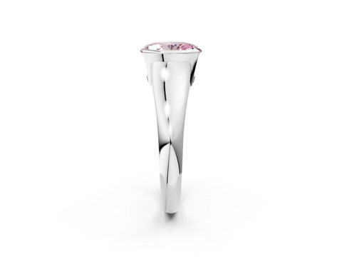 White gold Fancy Pink Oval Cut Solitaire Tension Set Diamond Ring with Split Shank Band_49