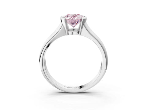 White gold Fancy Pink Oval Cut Solitaire Tension Set Diamond Ring with Split Shank Band_50