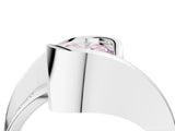 White gold Fancy Pink Oval Cut Solitaire Tension-Set Diamond Split Shank Ring_4