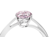 White gold Fancy Pink Oval  Cut Solitaire Twist Band Ring with Four-Prong Setting_24