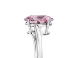 White gold Fancy Pink Oval  Cut Solitaire Twist Band Ring with Four-Prong Setting_25
