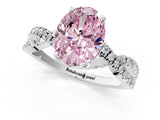 White gold Fancy Pink Oval Cut Solitaire Twist Pave Diamond Engagement Ring with Prong Setting_13