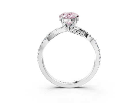 White gold Fancy Pink Oval Cut Solitaire Twist Pave Diamond Engagement Ring with Prong Setting_15