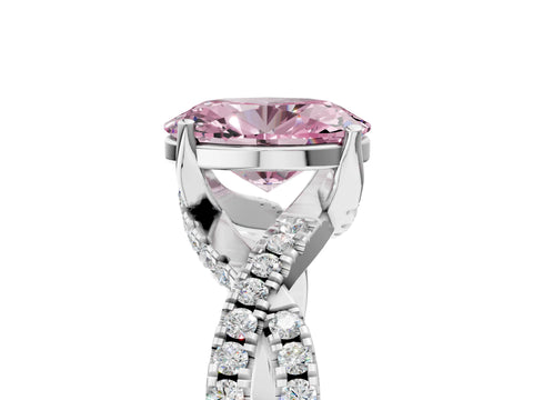 White gold Fancy Pink Oval Cut Solitaire Twist Pave Diamond Engagement Ring with Prong Setting_17