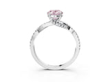 White gold Fancy Pink Oval Cut Solitaire Twist Pave Diamond Engagement Ring with Prong Setting_4