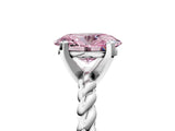 White gold Fancy Pink Oval  Cut Solitaire Twisted Band with Four-Prong Setting_154