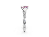 White gold Fancy Pink Oval Cut Solitaire Twisted Pave Band with Four-Prong Setting_17
