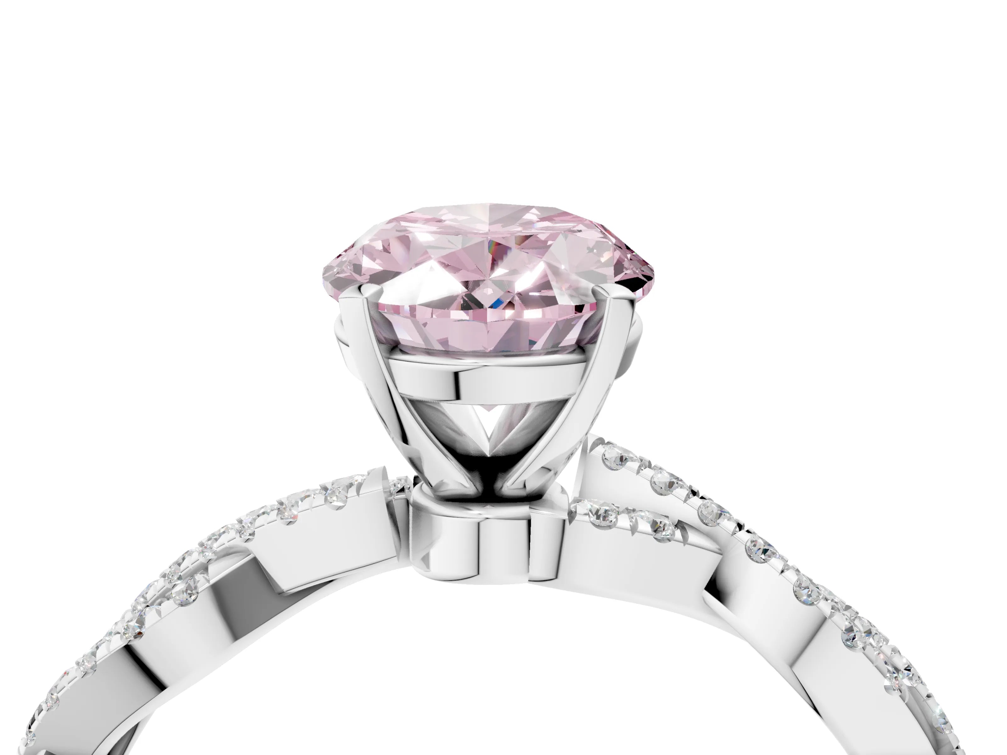White gold Fancy Pink Oval Cut Solitaire Twisted Pave Band with Four-Prong Setting_19