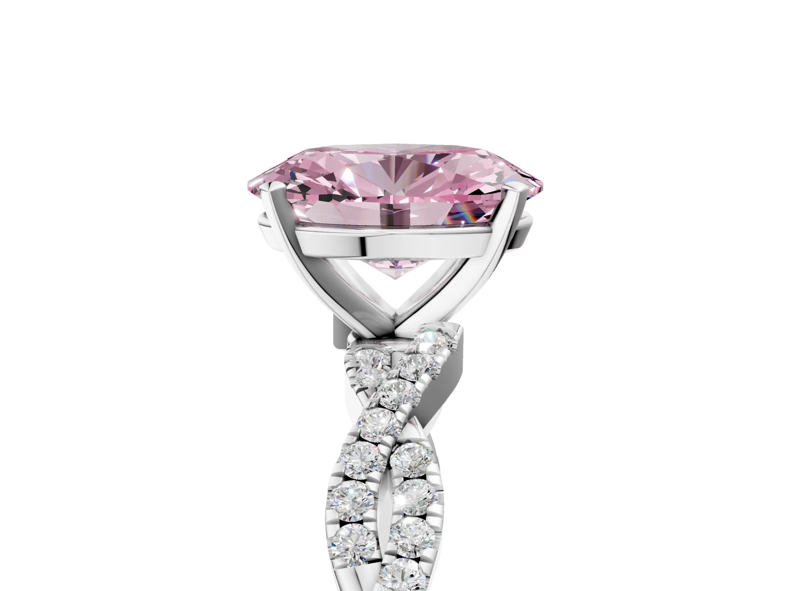 White gold Fancy Pink Oval Cut Solitaire Twisted Pave Band with Four-Prong Setting_20