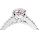 White gold Fancy Pink Oval  Cut Split Shank Pave Diamond Engagement Ring with Four-Prong Setting_45