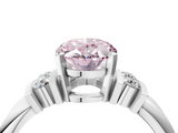 White gold Fancy Pink Oval  Cut Three-Stone Channel Set Ring with Bar Prongs_57