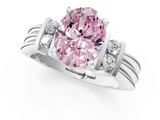 White gold Fancy Pink Oval  Cut Three-Stone Channel Set Ring with Bar Prongs_60