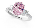 White gold Fancy Pink Oval  Cut Three-Stone Diamond Pavé Band with Prong Setting_18