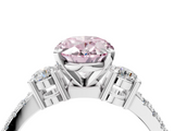 White gold Fancy Pink Oval  Cut Three-Stone Diamond Pavé Band with Prong Setting_21