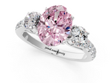 White gold Fancy Pink Oval  Cut Three-Stone Diamond Pave Band with Prong Setting_37