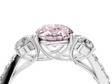 White gold Fancy Pink Oval  Cut Three-Stone Diamond Pave Band with Prong Setting_40